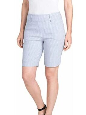 Hilary Radley / Midweight Bermuda Shorts Pull On / Blue Stripe